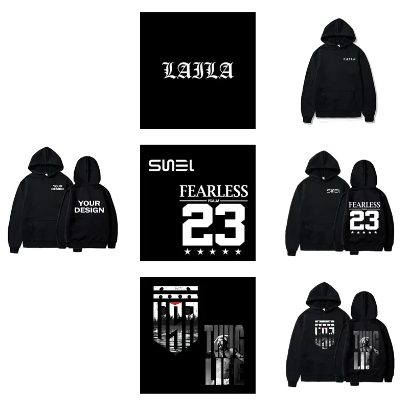 Custom Prints Herr Dam Luvtröjor Lösa fritidskläder Enfärgade Luvtröjor Långärmade Huvtröjor Personlighet Streetwear Sweatshirts — image 4