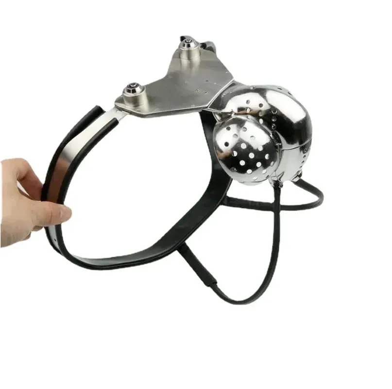 Male Stainless Steel Chastity Belt Cock Cage EMCC Lock Adjustable Metal Chastity Belt BDSM Pang-adultong Produkto Sex Toy para sa Mga Lalaki — image 4