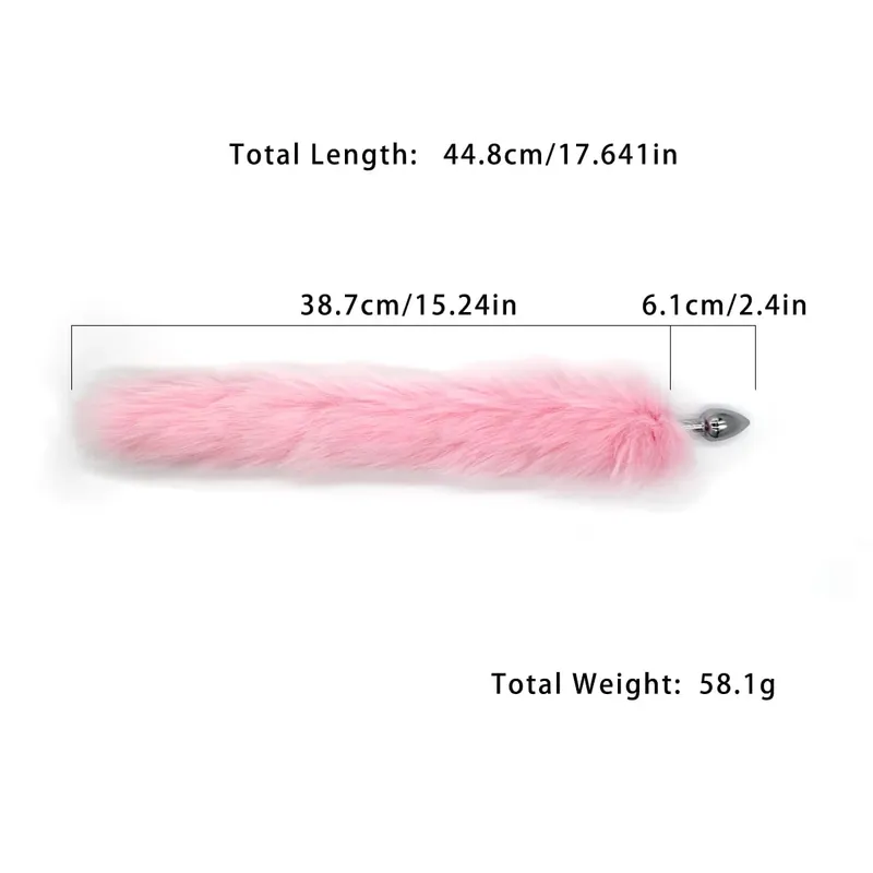 Metal Anal Plug with Long Fluffy Tail – Fox Tail Butt Plug for Cosplay Role Play BDSM Adult Toy — image 5
