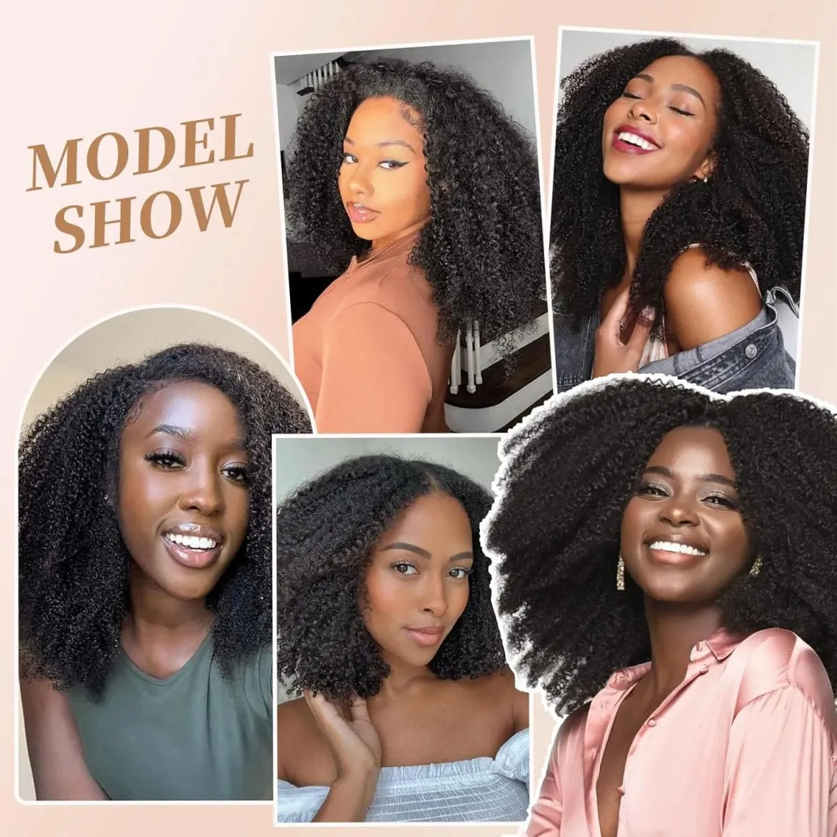 Ombre T1B/4/27 Afro kinky Curly Clip in Human Hiar Extensions 120G 8Pcs/Set BrazilianVirgin Human Hair Highlight P427 Extensions — image 7