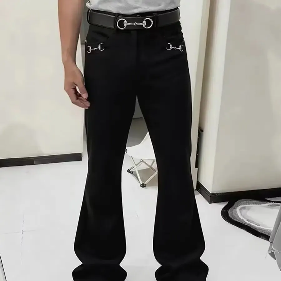 American-style retro button design washed jeans spring and autumn high-waist loose high-street wide-leg jeans for men and women — image 9