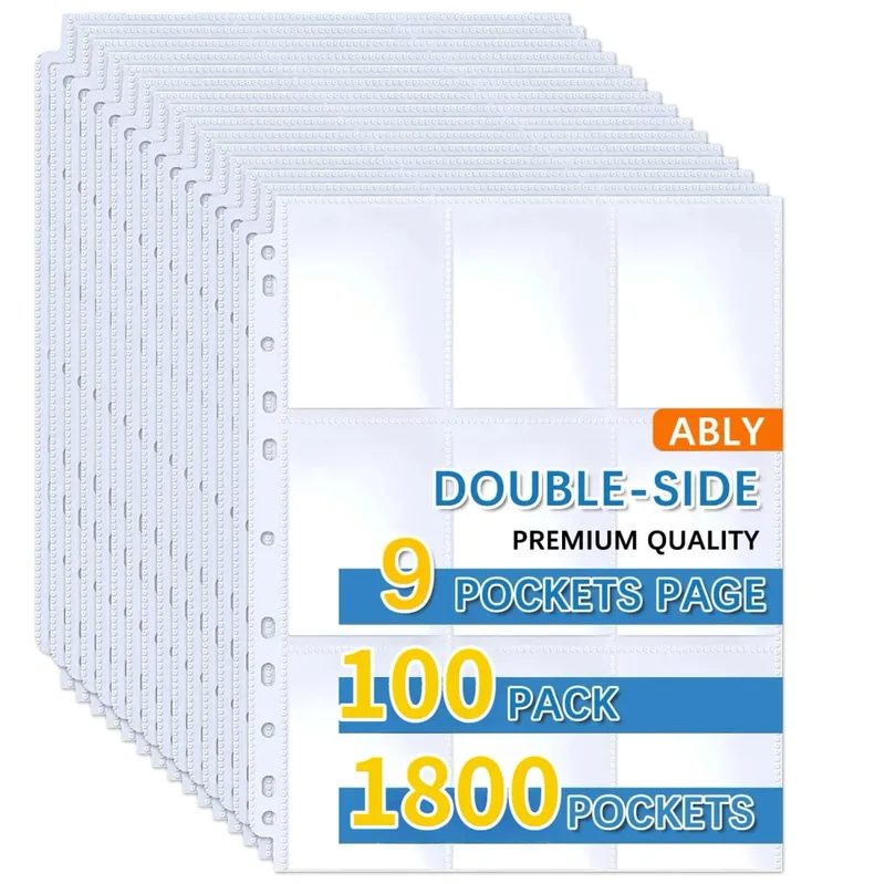 50-250 Pack 9 Pocket Page Protectors Card Sleeves Double Sided Holder Binder Pages Album Fit for YuGiOh MTG Game Sports Cards — image 7