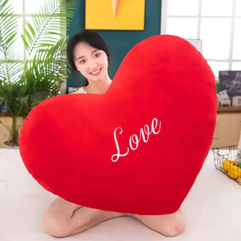 New Heart Shape Heart Plush Pillow Pink Color Valentines gift Soft Pillow Red Color Stuffed Pillow Home Decorative — image 5