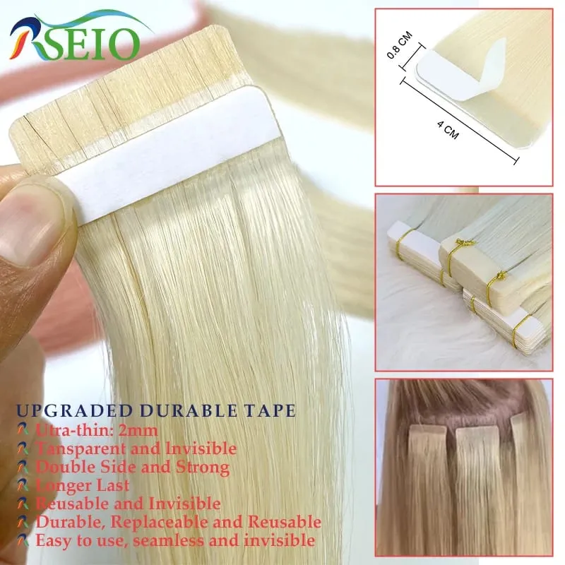 Tape In Hair Extensions Human Hair 100% Really Natural Hair Tape Ins Invisible Soft 16"-26" Black Brown Blonde For Salon — image 3