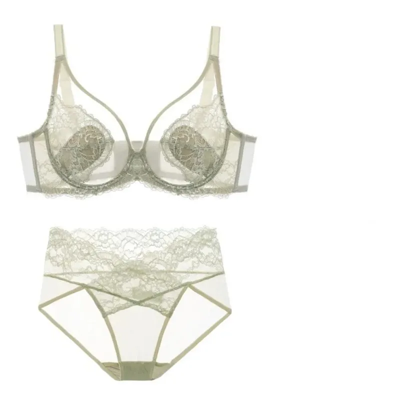 New Design Sexy Underwear Push-up Bra Ultra Thin Soft Underwire Bra Underpants Set Hottie Set Anti-sag Bra Small Boobs — image 6