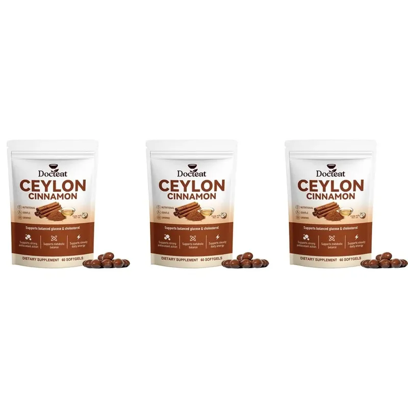 Ang Ceylon Cinnamon Softgels na may Vitamin B6 MCT Oil ay Sinusuportahan ang Balanseng Glucose at Cholesterol Metabolic Balance Energy 60 Softgels — image 9