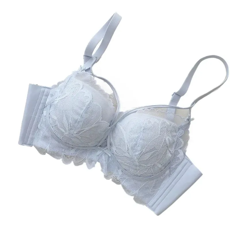 French Garden MOYISU Lace Bra Set 32-38 AB Wireless Thin Cup Push Up Anti Sag セクシー Support Lingerie Suitable Small Bust — image 3