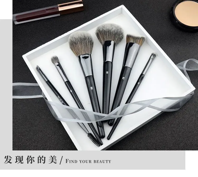 1ks #854 Angled Foundation Make-up štětce Base Make-up štětce sklon Liquid Black kosmetické nástroje kosmetické nástroje pera na make-up — image 4