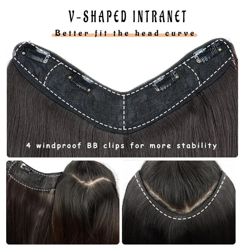 22 Inch U Shape One Piece Hair Extensions Long Layered Inward Curly Synthetic Wig Invisible Seamless Hairpiece For Women Daily W — image 5