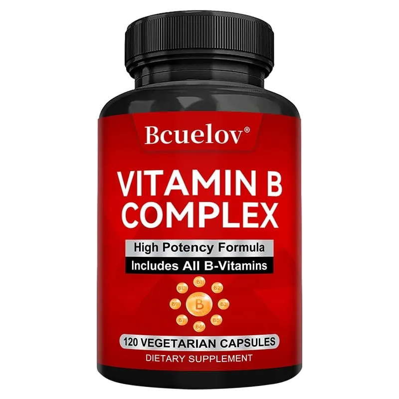 B komplex vitaminok – minden B-vitamin, beleértve a B12 B1 B2 B3 B5 B6 B7 B9 folsavat – Támogatja az egészséges energiaanyagcserét