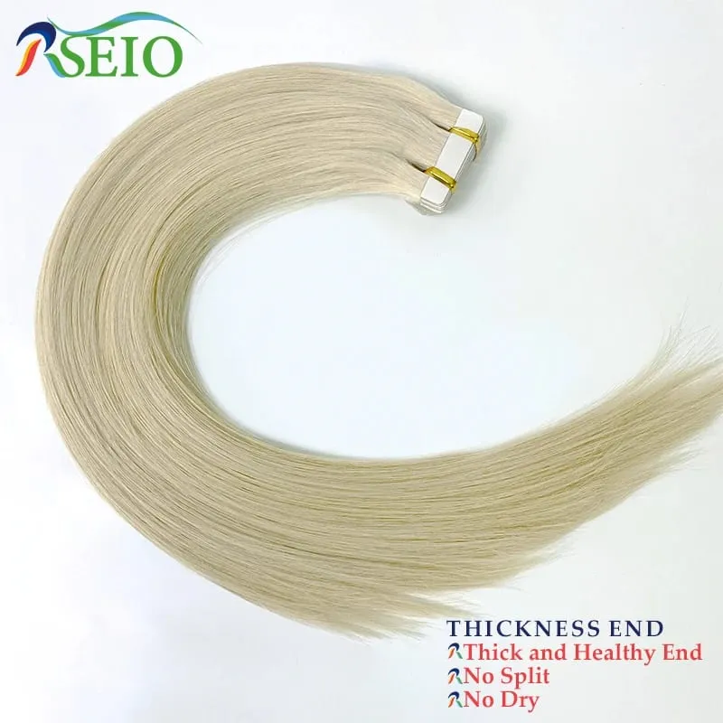 Tape In Hair Extensions Human Hair 100% Really Natural Hair Tape Ins Invisible Soft 16"-26" Black Brown Blonde For Salon — image 4