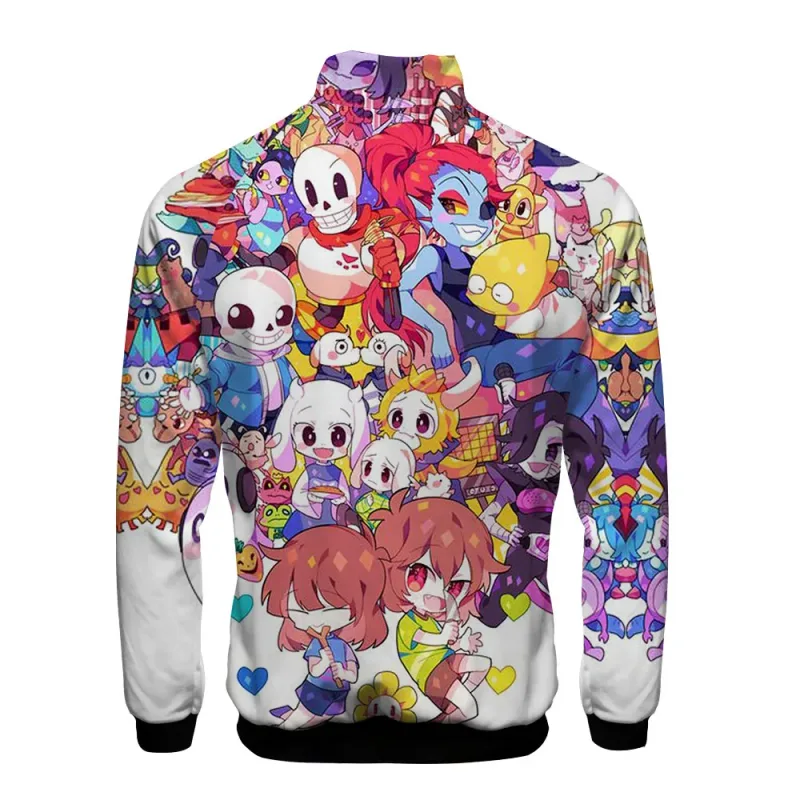Luxo popular sans undertale 3d impressão zíper raglan jaqueta blusão meninos/meninas confortáveis gola jaquetas casacos — image 3