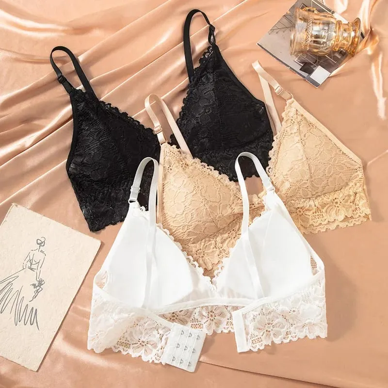 Women's Bra Set Large Size Sexy Lace Gathering Sling Vest Breathable Underwear Panties Womens Lingerie Set Bra and Panty Set — image 3