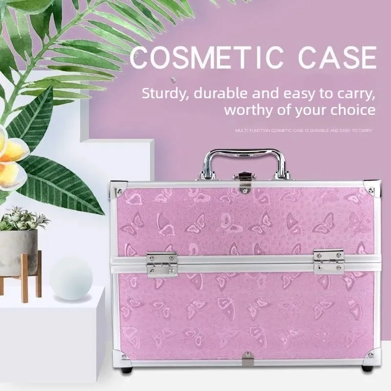 Professional Aluminum Alloy Cosmetic Case Large Capacity Multi-layer Portable Storage Box For Nail Tattoo Makeup Beauty Supplies — image 2