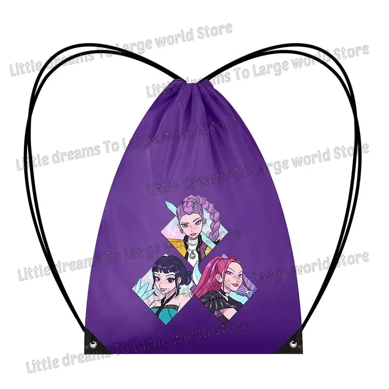 Anime Figure Drawstring Bag Portable Backpack Large Capacity Gym Sports Clothes Organizer Storage Pouch Bundle Pocket Women Gift