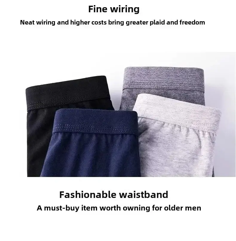 4 pacote masculino plus size boxer shorts de algodão anti-chafe roupa interior grande e alto respirável solto ajuste elástico na cintura boxers — image 10