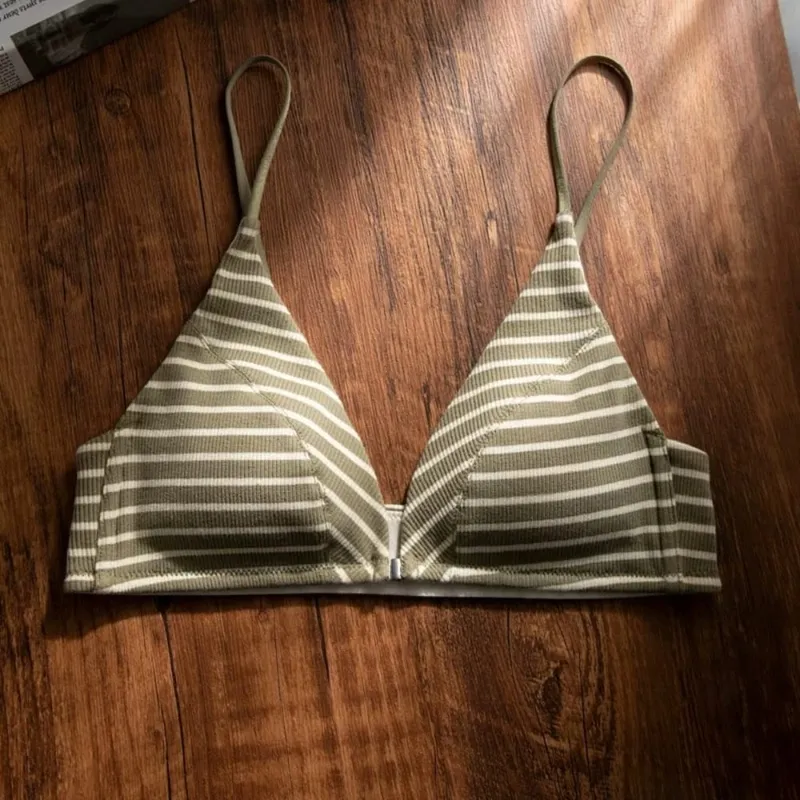 omen Front Closure Bra Set Summer Thin Spaghetti Strap Sexy Triangle Cup Backless Brassiere Lingerie Set 32‑38 Size — image 4