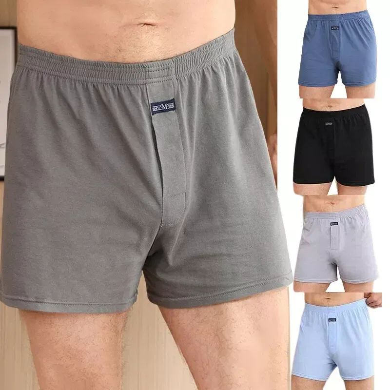Herr Boxer Trosa Lot Kalsonger Lös Stor Kort Bomull Plus Size Underkläder För Herr Boxerbyxor Solid Mellan Herr Boxer — image 9