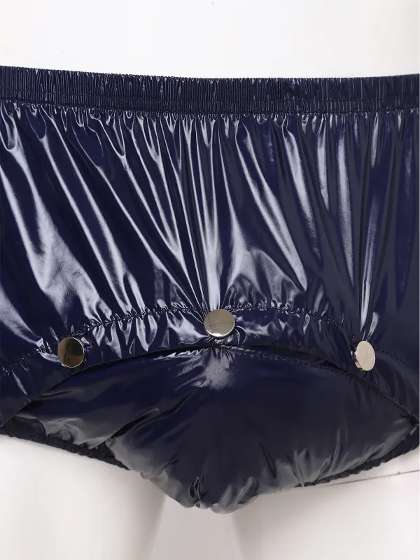 Cuecas masculinas com capa de fralda à prova d'água, com botões de pressão frontal, anti-vazamento, roupa íntima adaptável para idosos, necessidades especiais — image 5