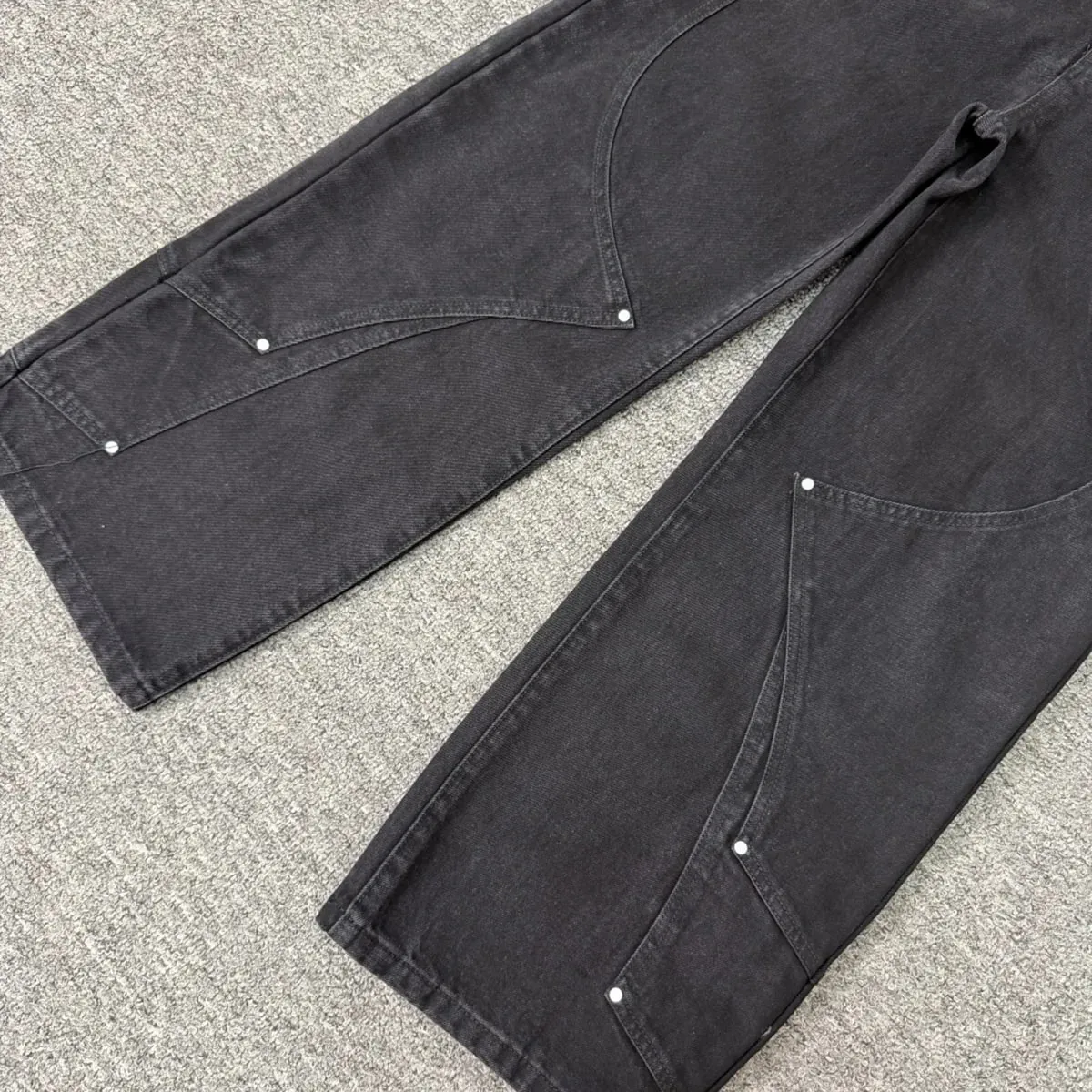 Streetwear Floral Embroidery Washed Baggy Jeans Pants for Men and Women Straight Casual Loose Denim Trousers Oversized — image 5
