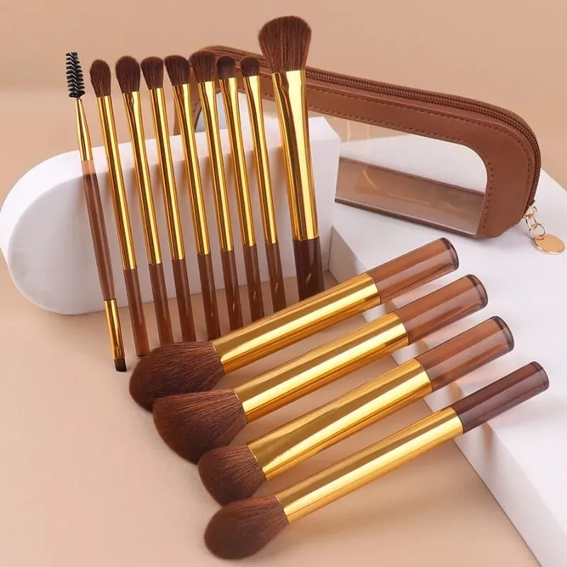 Professional 13Pcs Makeup Brush Set 13 High Precision Brushes with Portable Storage Bag Cosmetic Tools for Foundation Blending — image 2