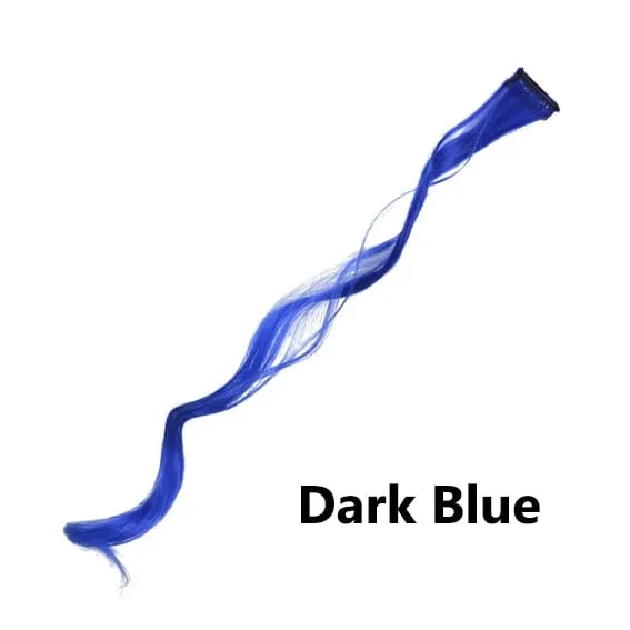 12 Colors Straight Curly Hair Synthetic Hairpieces Clip-In One Piece Pure Color Synthetic Hair Extension Pieces — image 21
