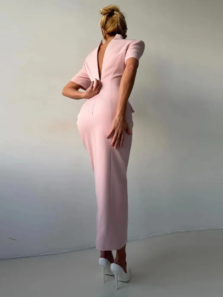 Elegant Women's Floral Print Dresses Single Breasted Slit Maxi Dresses Bodycon Party Evening Formal Gown 2026 New Outfit — image 3