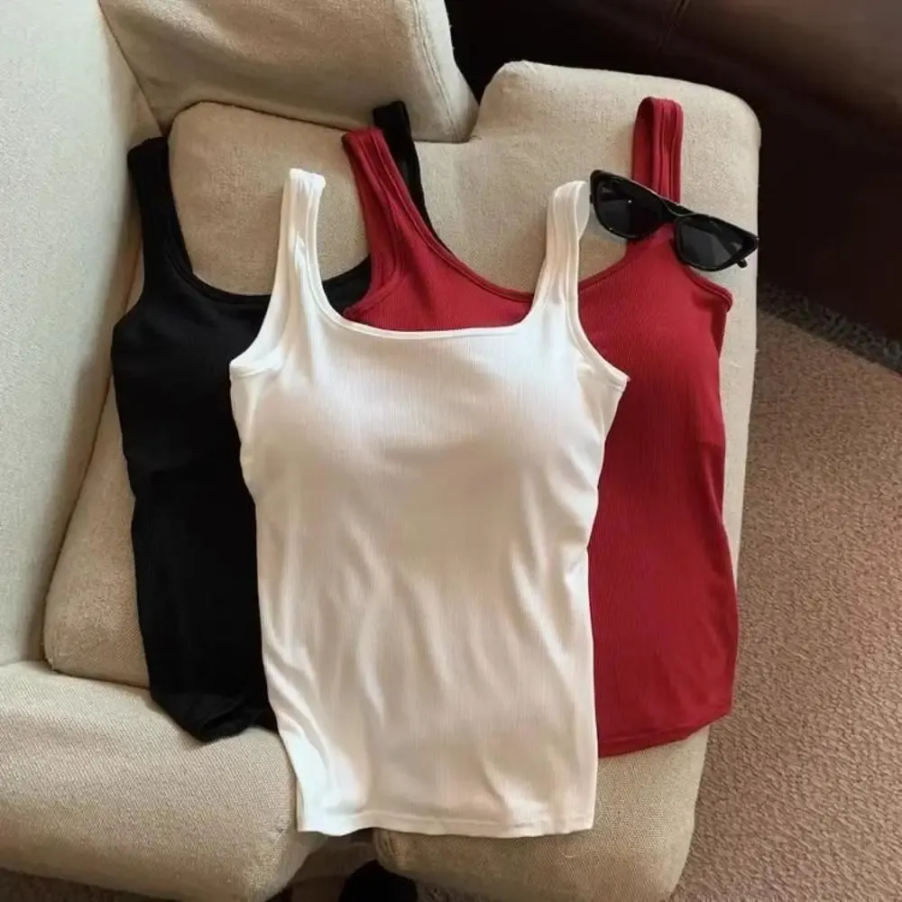 Fashion Solid Color Bodycon Top with Chest Pad Sleeveless Tank Top Clubwear Backless Vest for Women — image 2