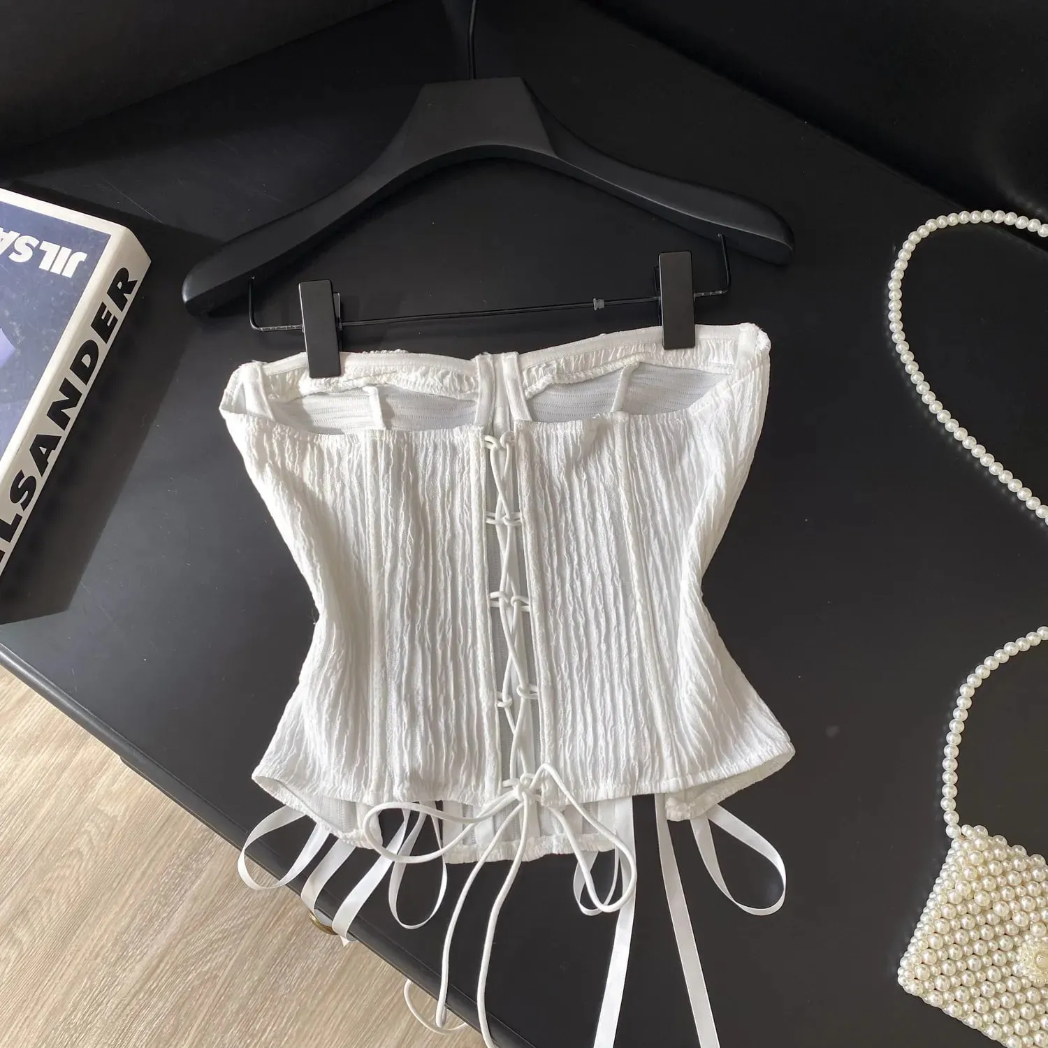 Sexy Off Shoulder Bandage Tube Top Chic Strapless Crop Top Korean Fashion Sleeveless Camis Women Tank Top — image 2