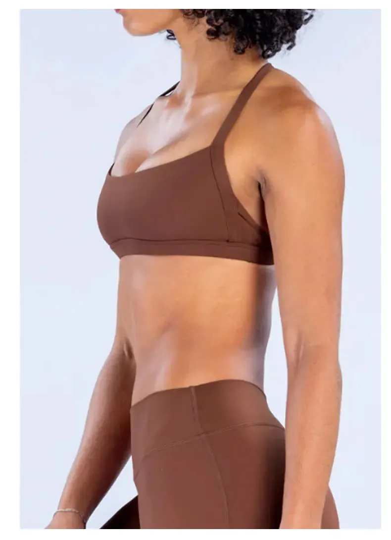NO LOGO Double Shoulder Strap Sports Bra Fast-Drying Outdoor Running Fitness Top Backless Yoga Bra Women's — image 4