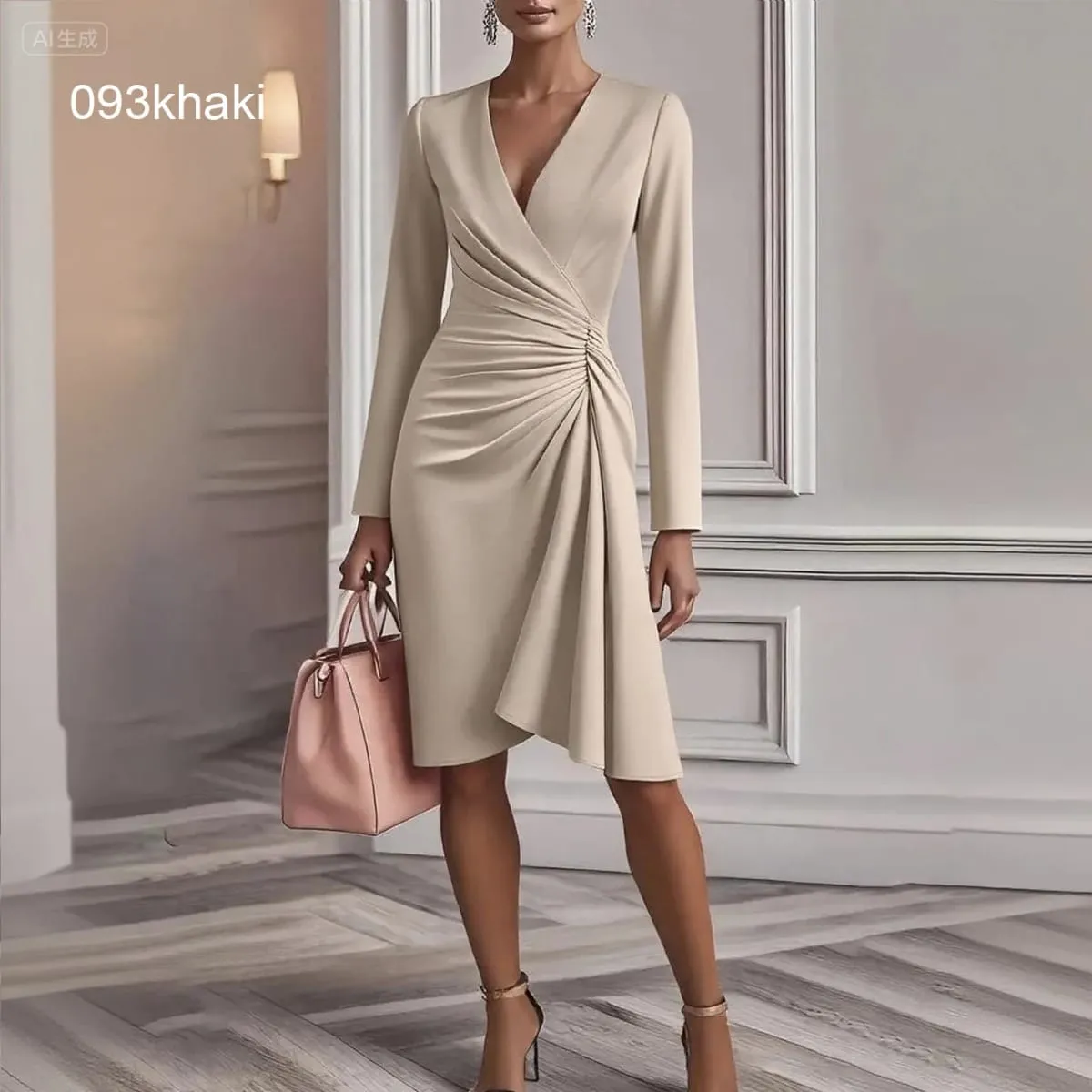 Maiksing manggas na Chiffon Evening Dress Pambabae Party Dress Monochromatic Bohemian Long Elegant Bago 2022 — image 6