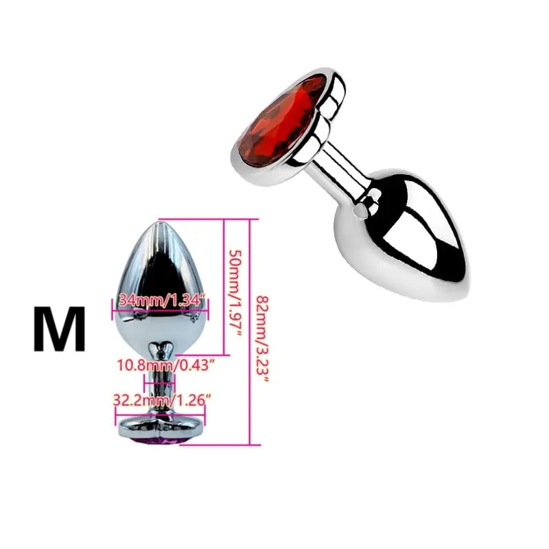Heart Shaped Metal Anal Plug Butt Plug 6 Colors S/M/L Sizes Unisex Adult Sex Toys for Men Women Anal Massager Pleasure Toy — image 13