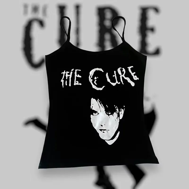 Women Gothic Spider Web Print Cami Tank Top Sleeveless Spaghetti Strap Y2K Slim Cropped Camisole Dark Punk Streetwear Tops — image 17