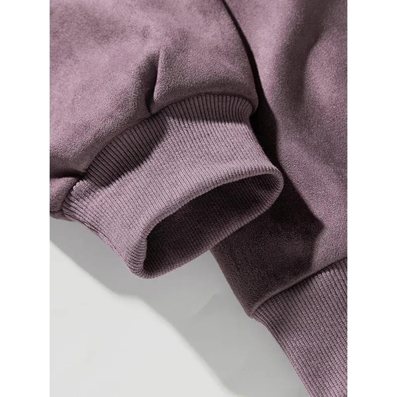Märke Lila Sweatshirt Mans Mocka O Neck Höst Vinter Baggy Man Sweatshirts Casual Långärmad 2026 Nya Man Toppar — image 3
