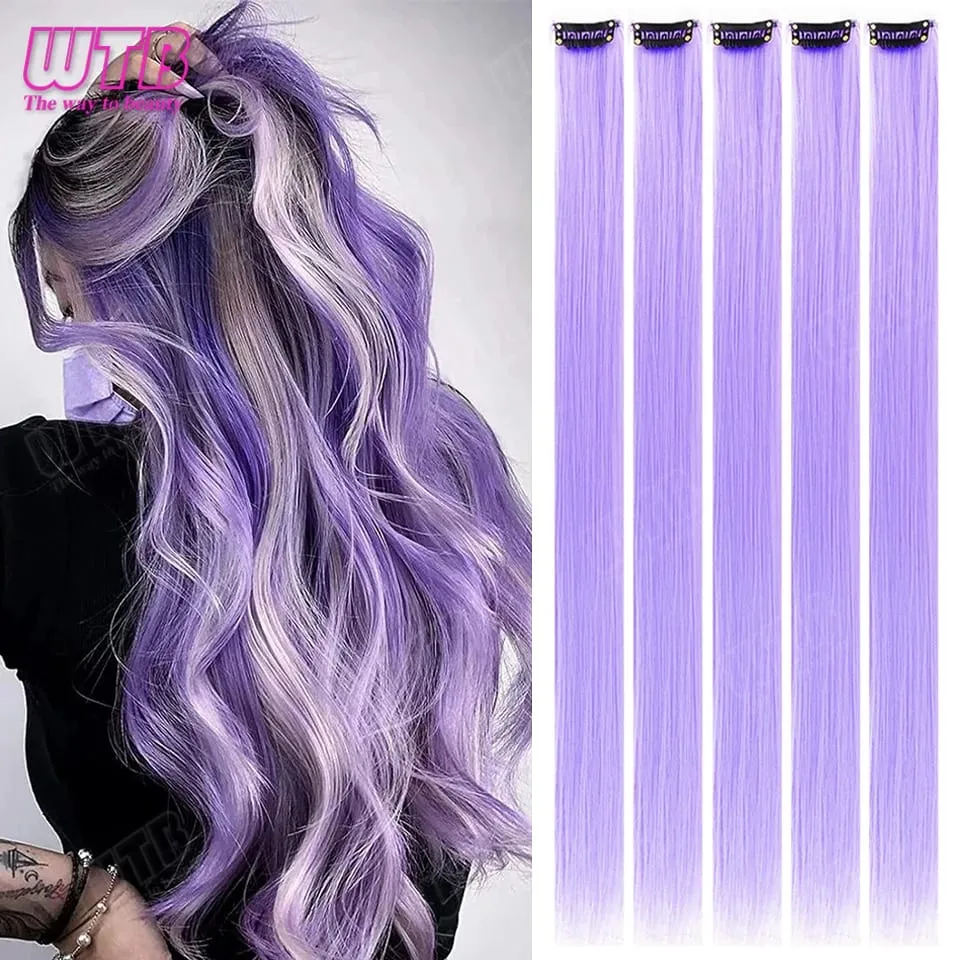 5Pcs Synthetic Wig BB Clip Style Color Straight Hair Extension Wig Suitable for Women and Girls to Wear at Holidays and Parties — image 2
