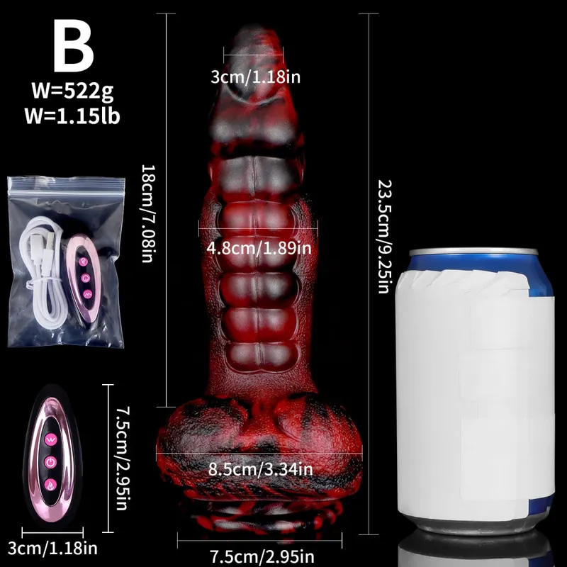 Big Telescopic Dildo Sex Toy Vibrator Dildo Remote Control Thrusting Vibration Penis Monster Dildos Vagina Anal G Spot Massager — image 12