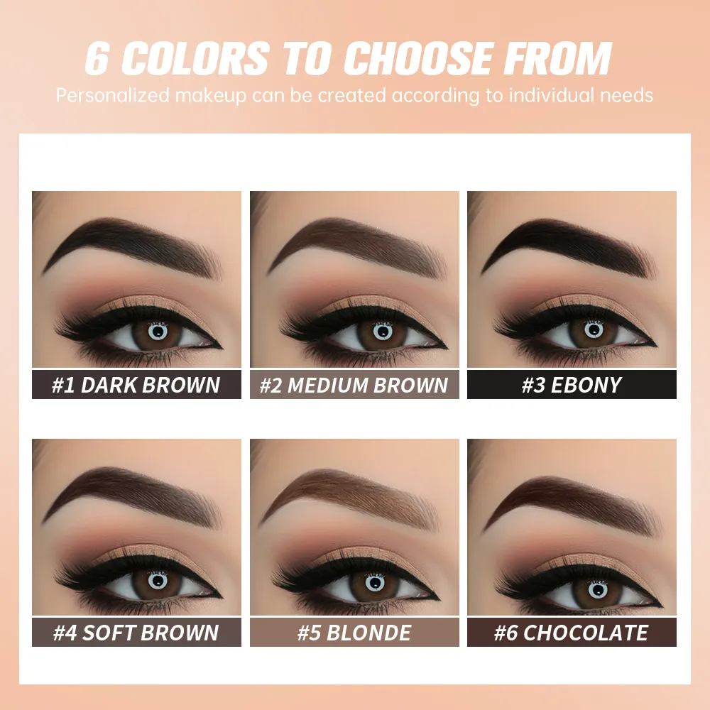 6 Colors Waterproof Eyebrow Tint with Brush Long-Wearing Full-Pigment Smudge-Proof Eyebrow Pomade Natural Wild Brows Makeup — image 5