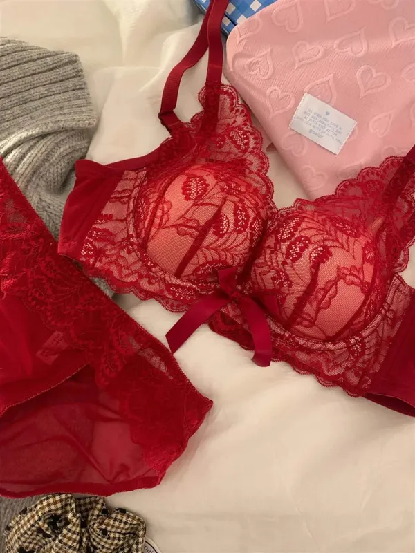 Žhavá prodejná bezdrátová krajková podprsenka Ženy Malé poprsí Silné vycpávky Push Up Lift Anti Sage Boční podpora Sexy spodní prádlo 32‑38 AB — image 13