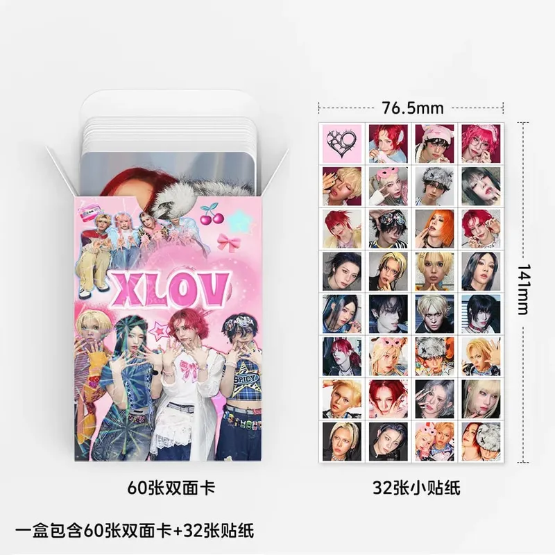 92Pcs/Set Idol XLOV New Mini 2 Album I God Periphery Lomo Cards And Stickers Postcards WUMUTI RUI HARU HYUN Fans Gift Collection
