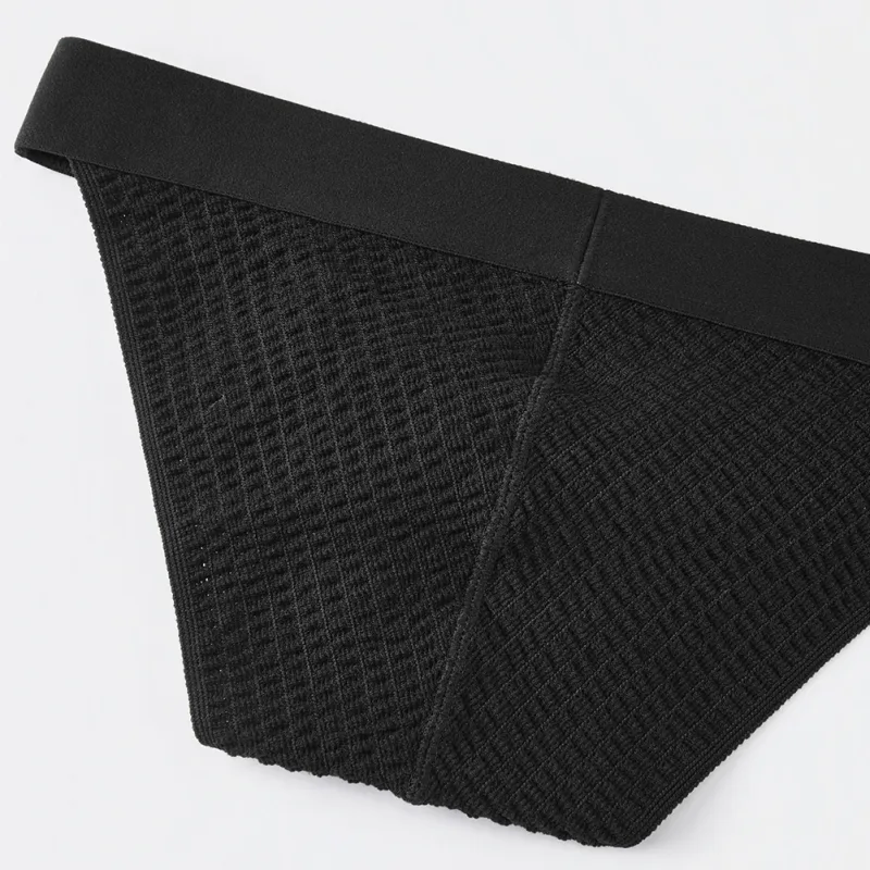 Men Woven Mesh High Fork Brief Adult Underwear Breathable U Pouch Elastic Soft G-string Thong Unisex Panties Men's Underpants — image 3