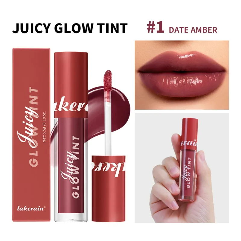 Juteux lueur teinte pour les lèvres miroir brillant à lèvres hydratant en profondeur longue durée rosée hydratant Non collant haute brillance teinté maquillage pour les lèvres