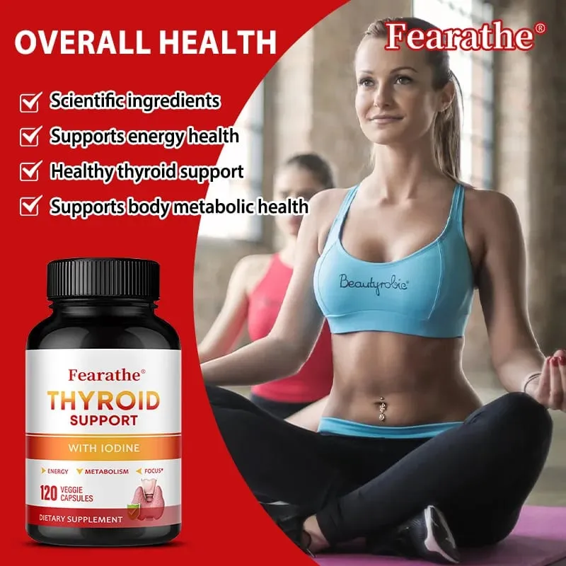 Thyroid Support Capsules Iodine Magnesium Vitamin B12 Complex Relieve Fatigue Mood Energy Metabolism & Mental Focus Supplement — image 4