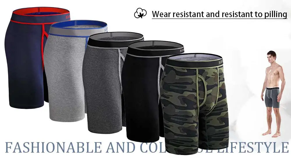 Mode Lång Herr Boxershorts Polyester Underkläder för Man Kalsonger Sexiga Herrtrosor Bekväma Stretch Boxershorts Herr — image 2
