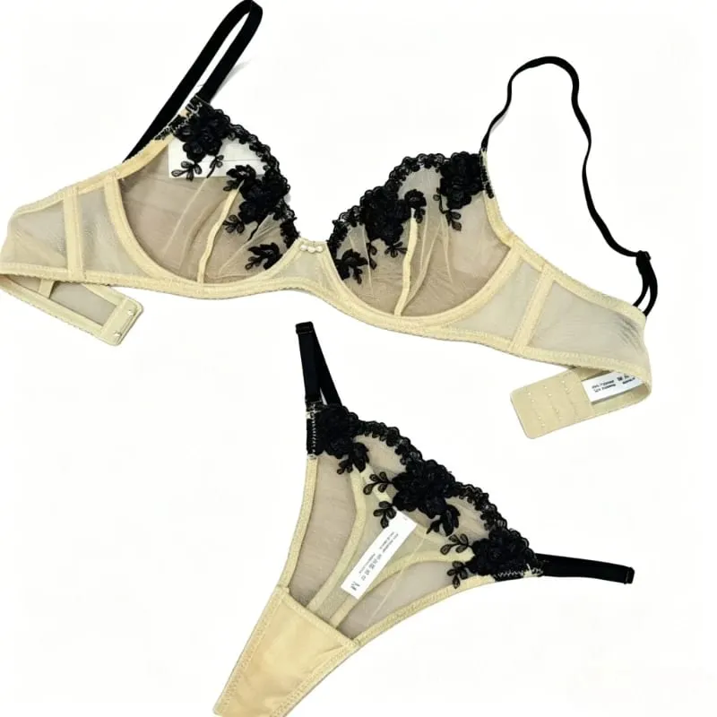 Vender Como Bolos Quentes Conjunto Sutiã Calcinha Renda Ultra Fina Bordada Mulher Push Up Sem Costura Confortável Roupa Íntima — image 6