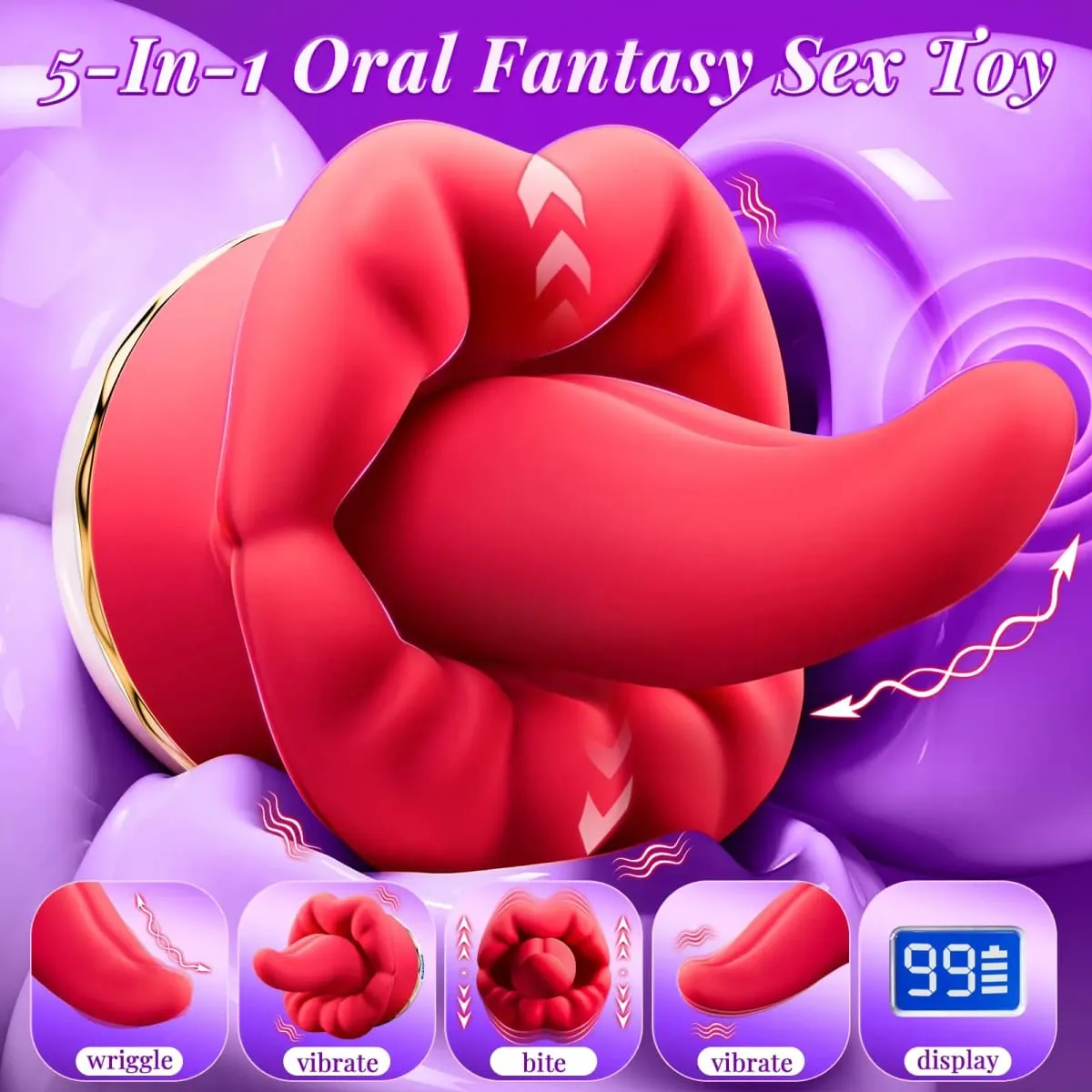 2025 Bagong Swing Tongue Licking Vibrator Thrusting Dildo Nipple Clitoral Stimulator Babae Masturbesyon Oral Sex Tools para sa Babae — image 2