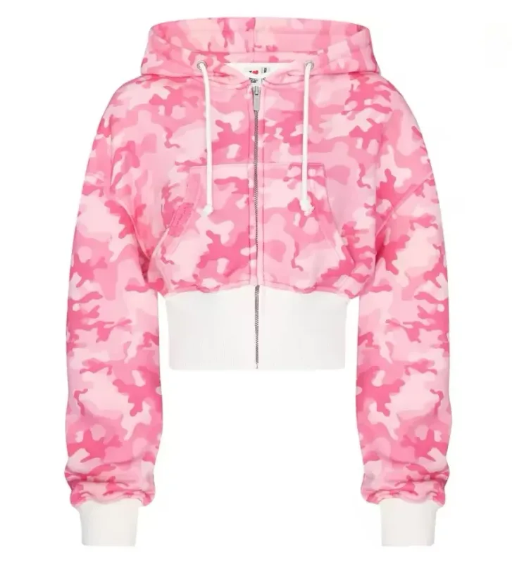 Y2K Vintage Oversized Cherry Blossom Embroidered Hooded Jacket Mens Womens Pink Zipper Coat Harajuku Hip Hop Graphic Streetwear — image 8