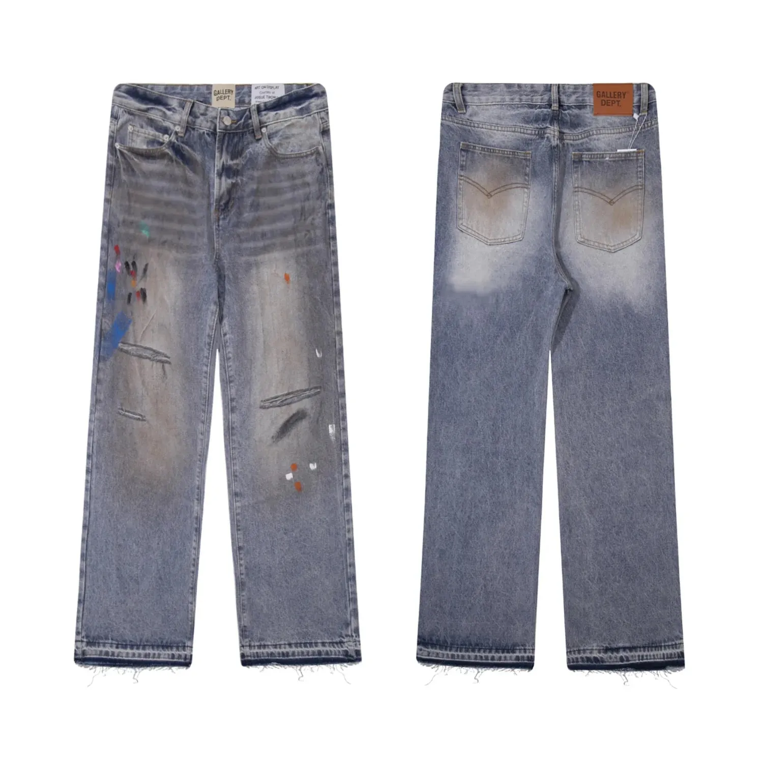 Denim Bell-bottoms Washed And Worn Patchwork Jeans — image 19
