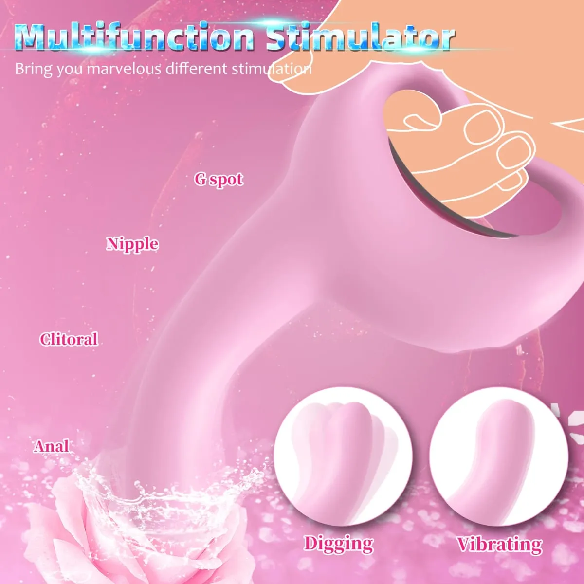 Handheld Strong Shock Anal Vibrator Finger Digging Vibrating Dildo Prostate Massager Man Masturbation Sex Toys G-Spot Sexmachine