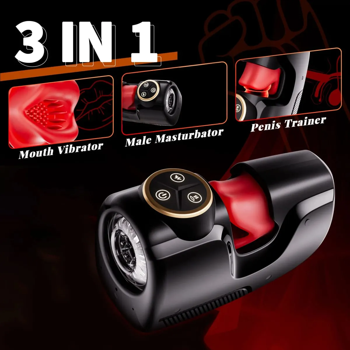 Thrusting Male Masturbator Sucking Blowjob Machine Penis Training Vibrator Glans Stimulater Male Stroker Sex Toy for Men — image 2