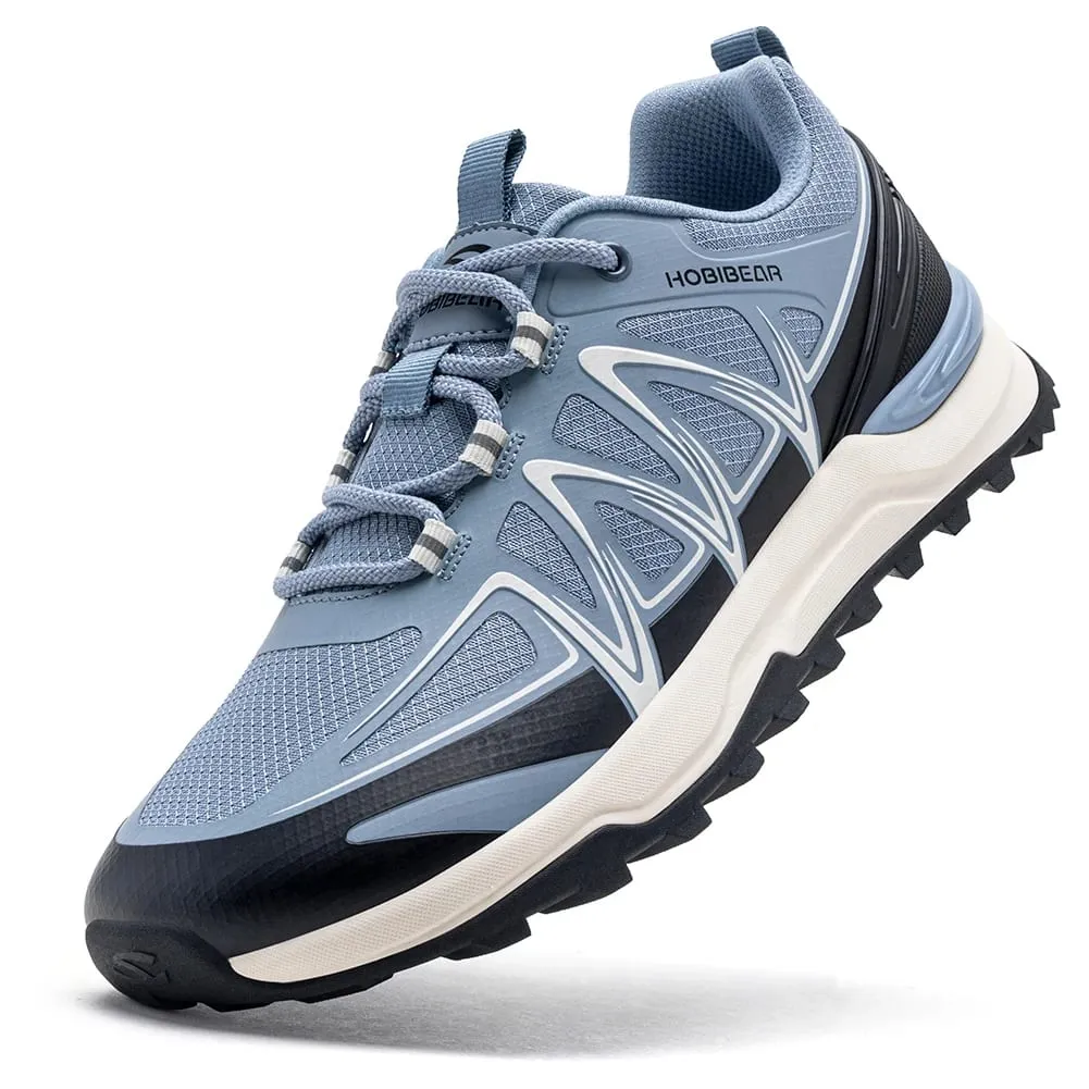 Unisex Wide Width Hiking Sneakers Outdoor Trail Running Shoes Artificial Leather Non Slip Lace-Up Walking Sneaker